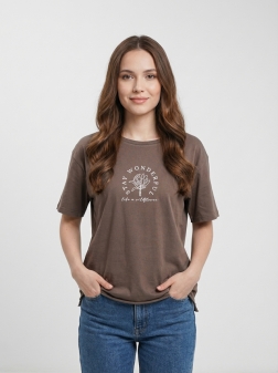 ФУТБОЛКА ЖЕНСКАЯ Коричневый