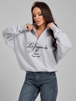 ЖЕНСКАЯ ТОЛСТОВКА светло-серый меланж