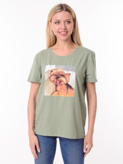 футболка женская Песок зеленый