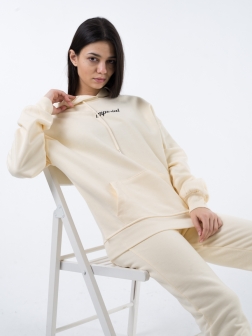 Женский спортивный костюм с капюшоном Кремовый