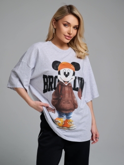 ФУТБОЛКА ЖЕНСКАЯ светло-серый меланж