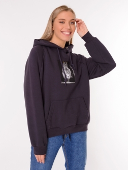 Толстовка женская с капюшоном Темно серый