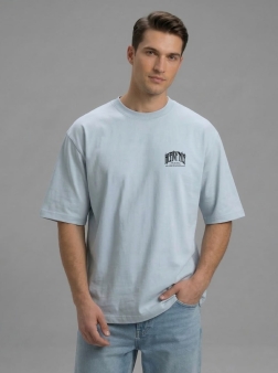 ФУТБОЛКА ОВЕРСАЙЗ МУЖСКАЯ  ледяной синий