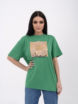 футболка женская  темно-зеленый