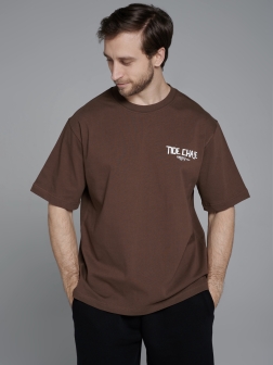 ФУТБОЛКА ОВЕРСАЙЗ МУЖСКАЯ  коричнево-бордовый