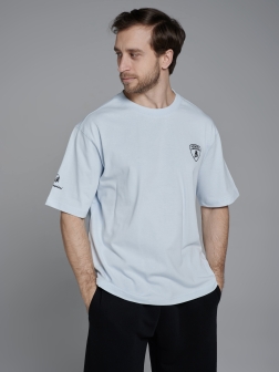 ФУТБОЛКА ОВЕРСАЙЗ МУЖСКАЯ  ледяной синий