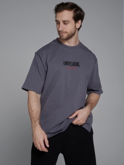 ФУТБОЛКА ОВЕРСАЙЗ МУЖСКАЯ  темно-серый