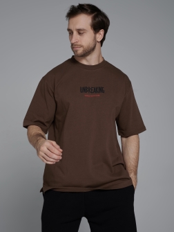 ФУТБОЛКА ОВЕРСАЙЗ МУЖСКАЯ  коричнево-бордовый