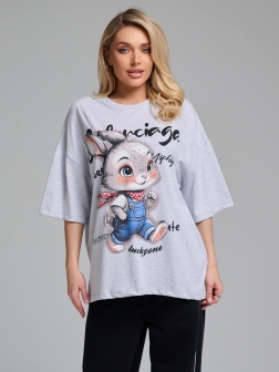 ФУТБОЛКА ЖЕНСКАЯ светло-серый меланж