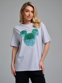 ФУТБОЛКА ЖЕНСКАЯ светло-серый меланж