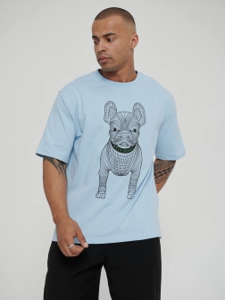 МУЖСКАЯ ФУТБОЛКА ОВЕРСАЙЗ Голубой