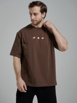 ФУТБОЛКА ОВЕРСАЙЗ МУЖСКАЯ  коричнево-бордовый