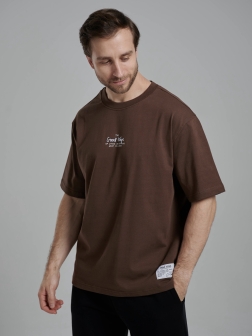 ФУТБОЛКА ОВЕРСАЙЗ МУЖСКАЯ  коричнево-бордовый