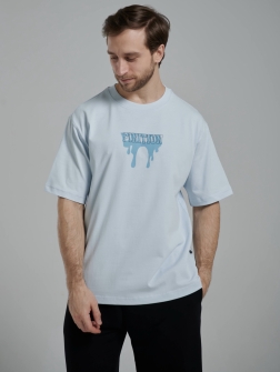 ФУТБОЛКА ОВЕРСАЙЗ МУЖСКАЯ  ледяной синий