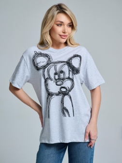 ФУТБОЛКА ЖЕНСКАЯ светло-серый меланж