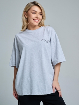 ФУТБОЛКА ЖЕНСКАЯ светло-серый меланж