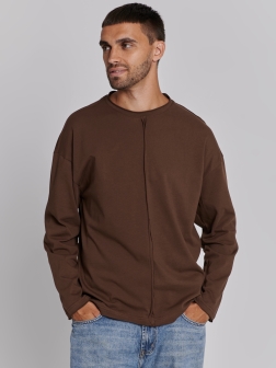 МУЖСКОЙ ЛОНГСЛИВ  коричнево-бордовый