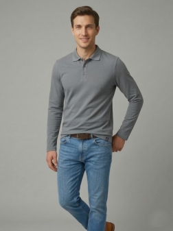 РУБАШКА-ПОЛО МУЖСКАЯ темно-серый