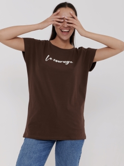 ФУТБОЛКА ЖЕНСКАЯ коричнево-бордовый