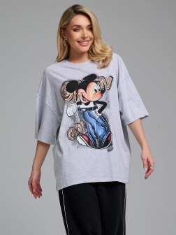 ФУТБОЛКА ЖЕНСКАЯ светло-серый меланж