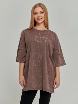 ФУТБОЛКА ЖЕНСКАЯ коричнево-бордовый