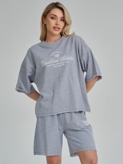 КОСТЮМ ЖЕНСКИЙ Серый меланж