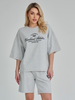 КОСТЮМ ЖЕНСКИЙ светло-серый меланж