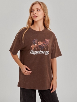 ФУТБОЛКА ЖЕНСКАЯ коричнево-бордовый