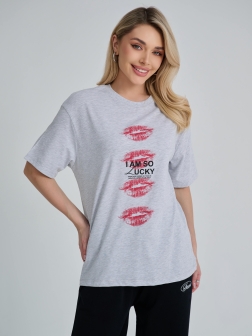 ФУТБОЛКА ЖЕНСКАЯ светло-серый меланж