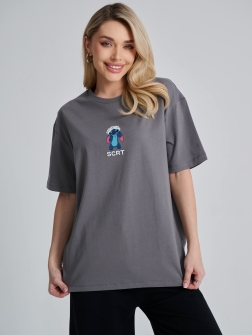 ФУТБОЛКА ЖЕНСКАЯ темно-серый