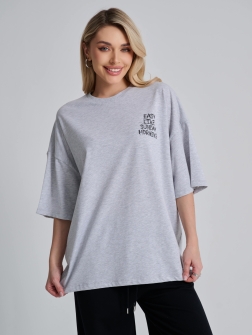 ФУТБОЛКА ЖЕНСКАЯ светло-серый меланж