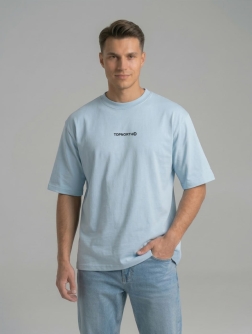 ФУТБОЛКА ОВЕРСАЙЗ МУЖСКАЯ  ледяной синий