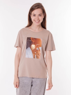 футболка женская Бежевый