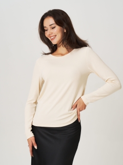 ЖЕНСКИЙ ЛОНГСЛИВ Темно-кремовый