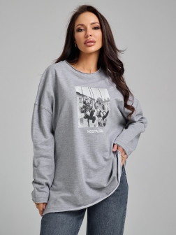 ЖЕНСКИЙ ЛОНГСЛИВ Серый меланж