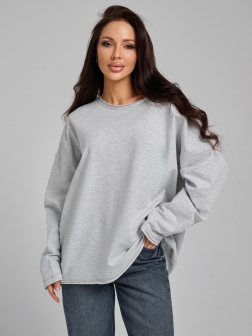 ЛОНГСЛИВ ЖЕНСКИЙ светло-серый меланж