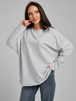 ЖЕНСКИЙ ЛОНГСЛИВ светло-серый меланж